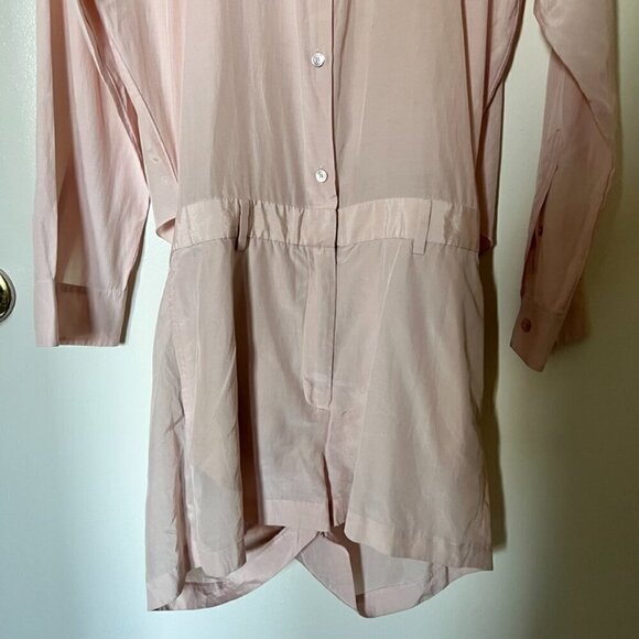Acne Studios Blush Pink Silk Cotton Open Back Playsuit Romper 34 / XS​​​​​​​​​​ - Picture 4 of 7